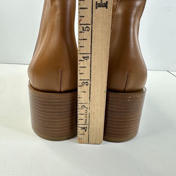 Everlane The Heel Ankle Boot Leather Block Heel Cognac Brown Women 10.5 NWOB - Picture 7 of 12